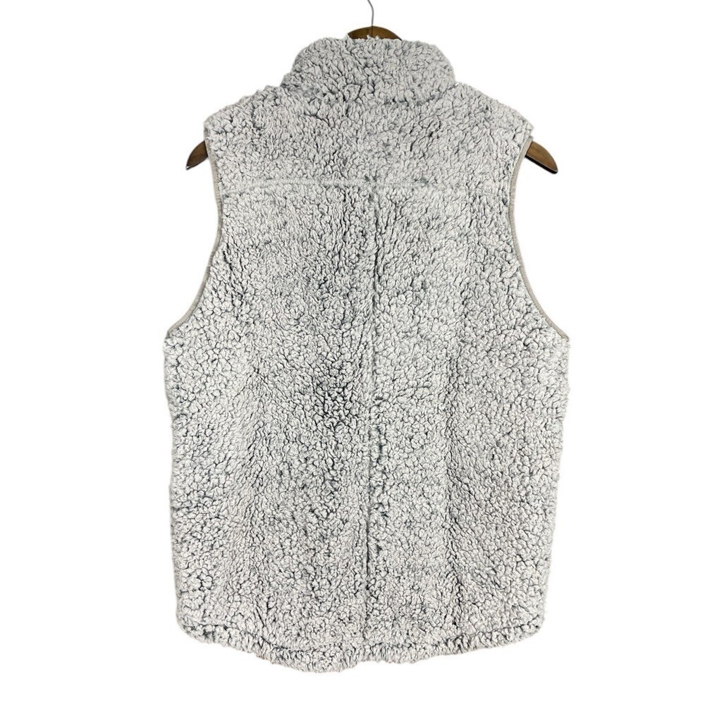 Thread & Supply | Teddy Frosted Icy Gray Sherpa Vest Thick Cozy Warm Layering - Picture 5 of 7